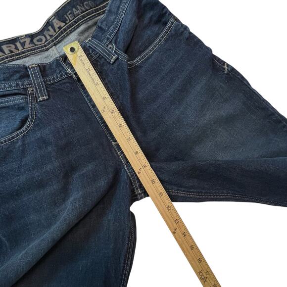 Arizona Jeans Men’s Bootcut Jeans 31x30 Dark Wash 100% Cotton Hem Wear - Picture 6 of 10